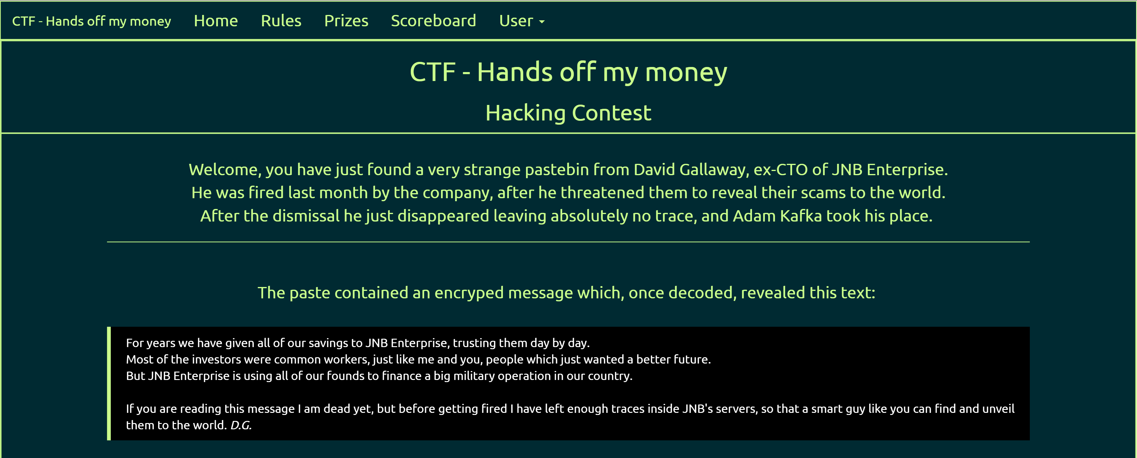 CTF&rsquo;s homepage
